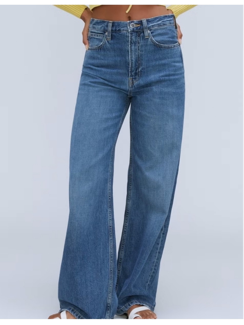 Abercrombie and Fitch The Wide-leg High-rise Jeans Blue Curve Love Size 30 | 10 - Picture 2 of 10